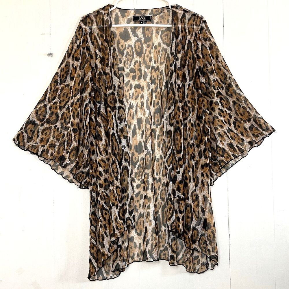 Lucky & Blessed Kimono Size M Leopard Colorful Kimono Bohemian Boho Duster